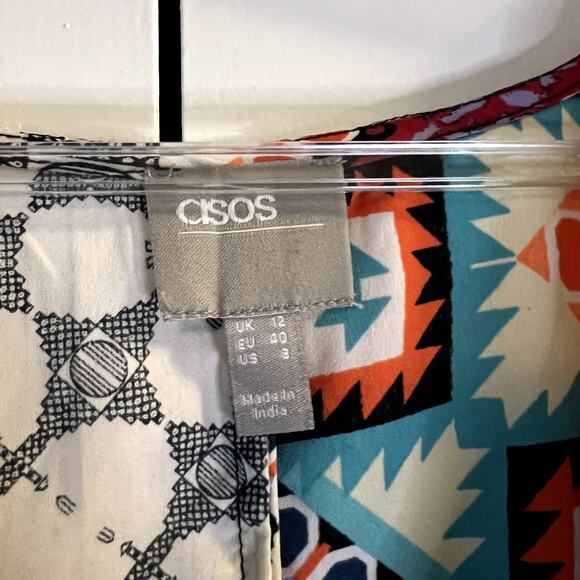 Asos romper with train size 8 printed multi white blue - Picture 7 of 8